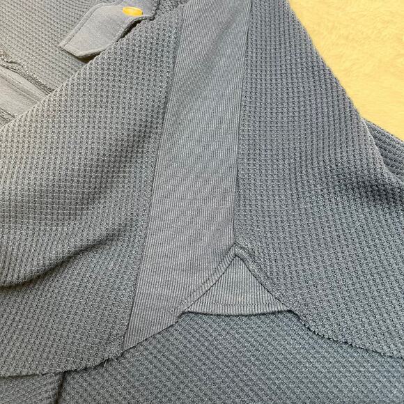 Chartou Women's Teal Blue Waffle Loose Fit Knit Button-Down Shacket Shirt Sz XL - Picture 7 of 8